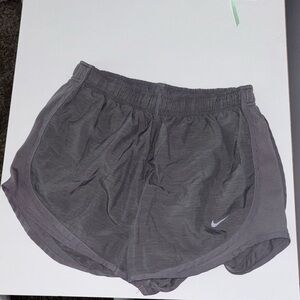 Nike Gray Athletic Shorts Lightweight Curved Hem